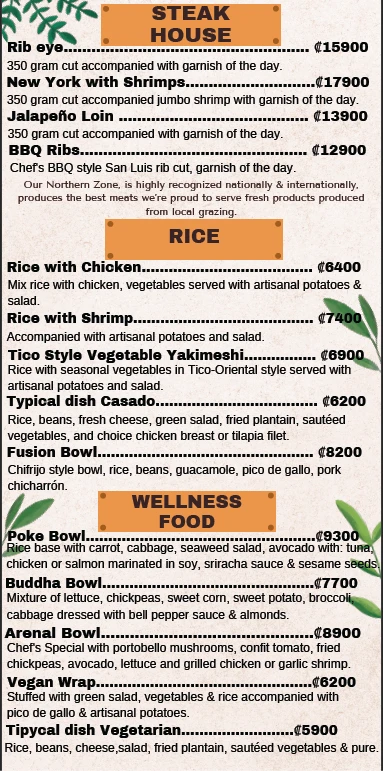 Fusion Arenal Menu - Page 2