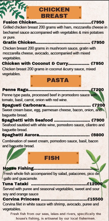 Fusion Arenal Menu - Page 3