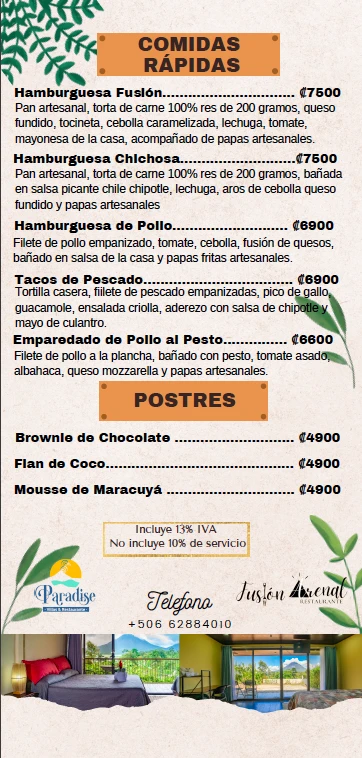 Menú Fusion Arenal - Página 2